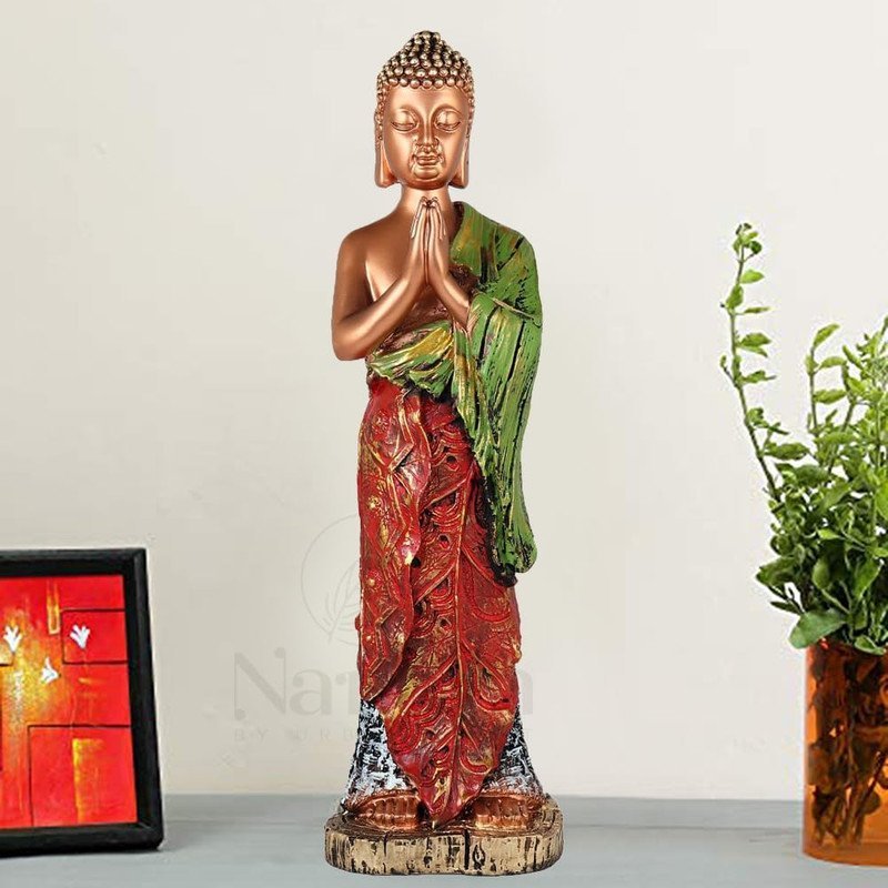 Decorative Buddha Showpiece for Living Room, Bedroom, Office Desk, Cabinets Decor Diwali Decoration Item for Home Decor (14.5 * 4In)