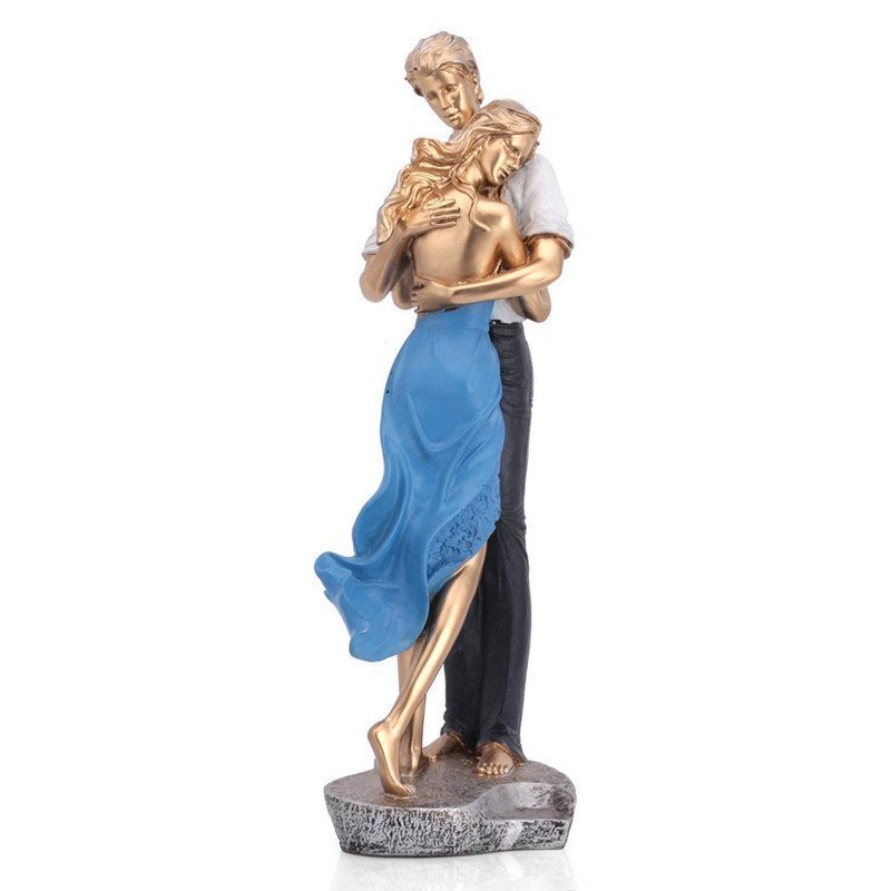 Romantic Dancing Couple Sculpture Resin Figurine HandPainted Latin Dance Statue, Love Home Decor Anniversary & Valentines Day Gift