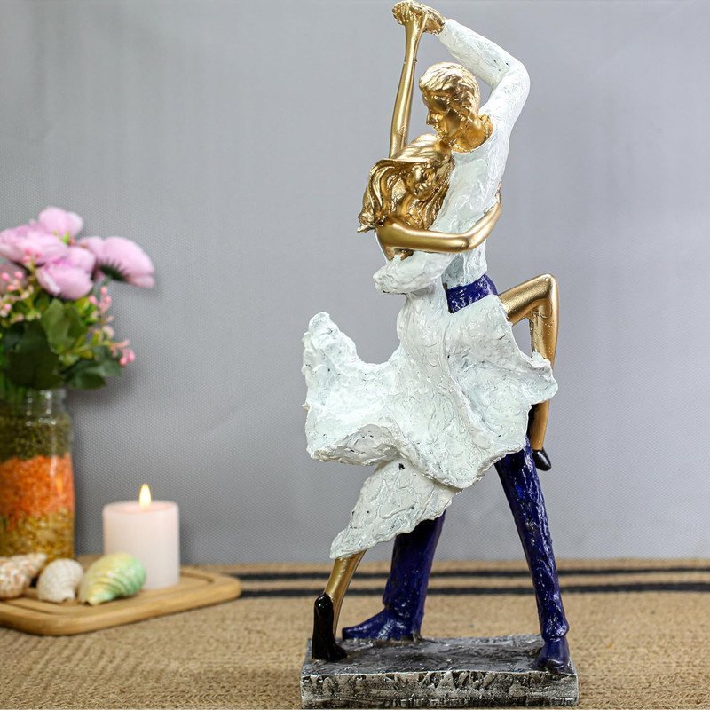 Stunning Dancer Statue with Gold Accents - Perfect for Living Room Decor