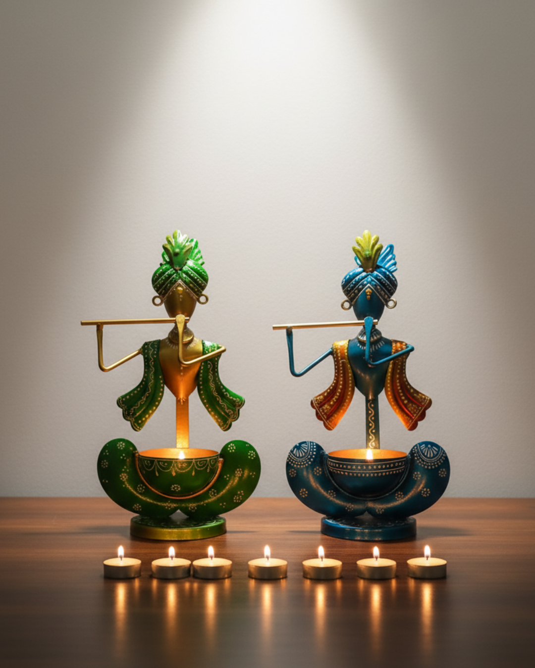 Krishna Diya Holder Showpiece Set of 2