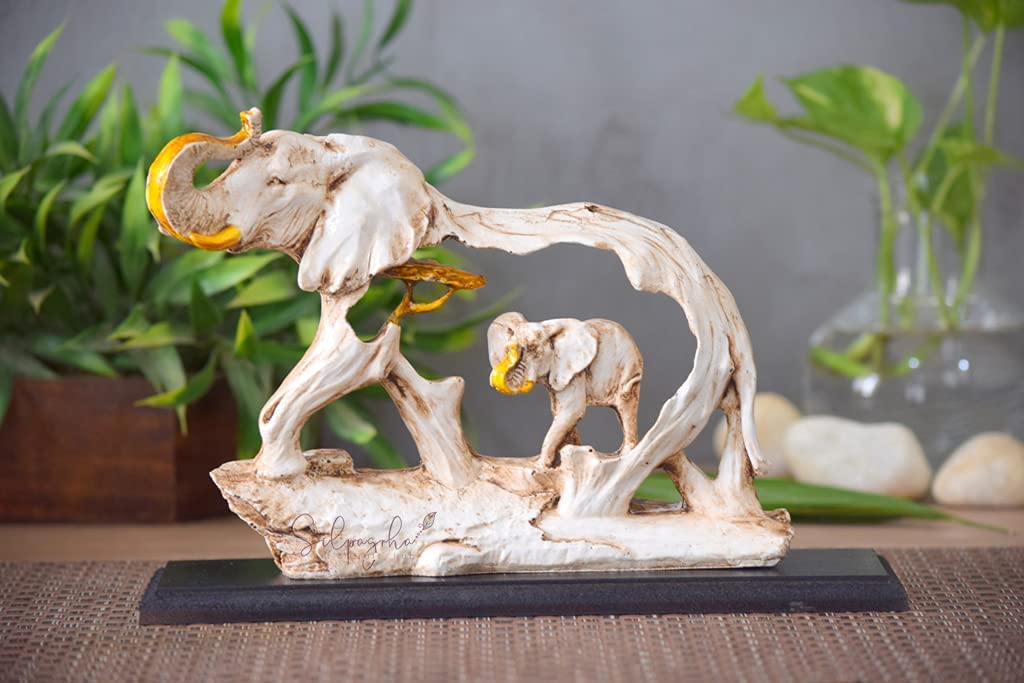 Artistic Resin Elephant Sculpture - Elegant Elephant Figurine for Home & Office Decor