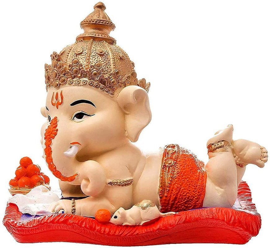 Cute Reading Baby Ganesha Statue