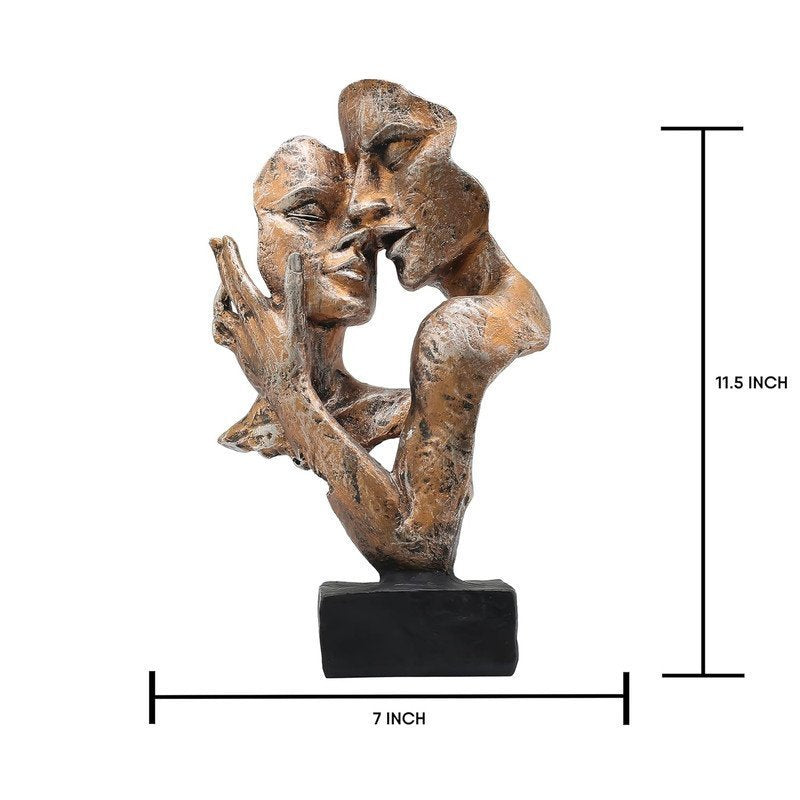 Abstract Romantic Kissing Couple Sculpture
