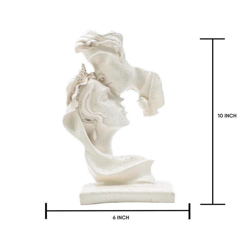 Romantic Couple with Umbrella Resin Statue