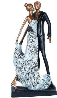 Ceramic Dancing Couple Figurine (Gold Accents)