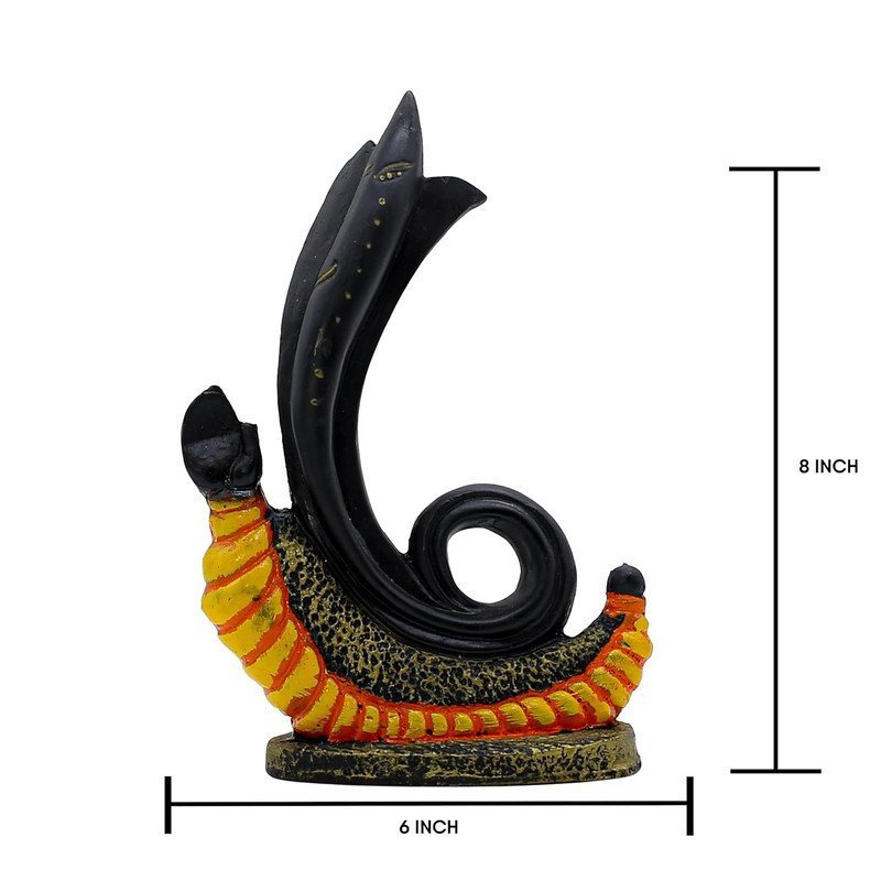 Black & Orange Abstract Shiva Idol with Trishul & Snake