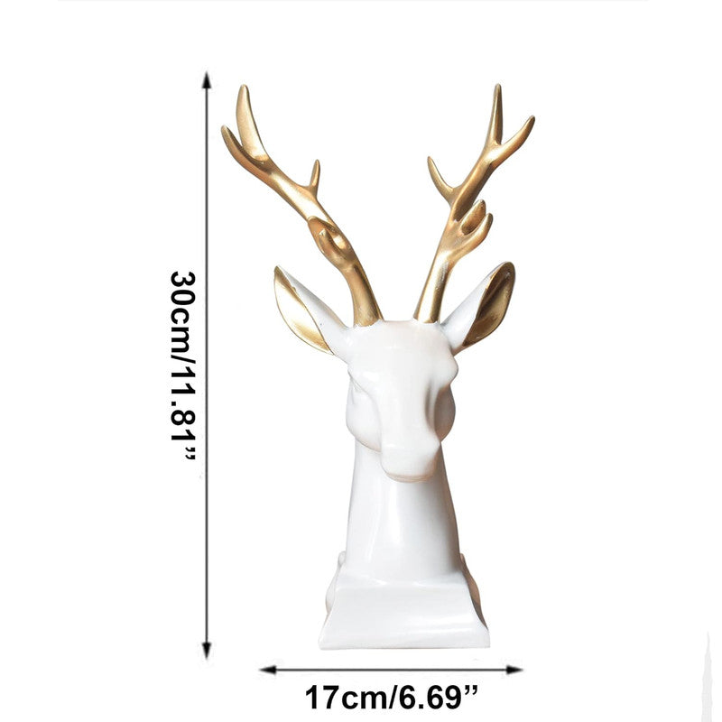 Luxury Resin Deer Bust with Gold Antlers - Modern Animal Decor for Home & Office