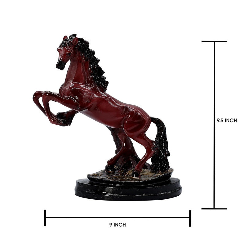 Red Stallion Statue - Majestic Horse Figurine for Home Decor and Gift