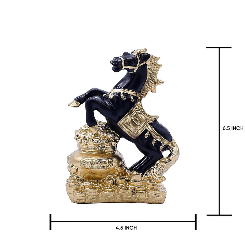 Elegant Black and Gold Horse Statue - Luxurious Decor for Home & Office