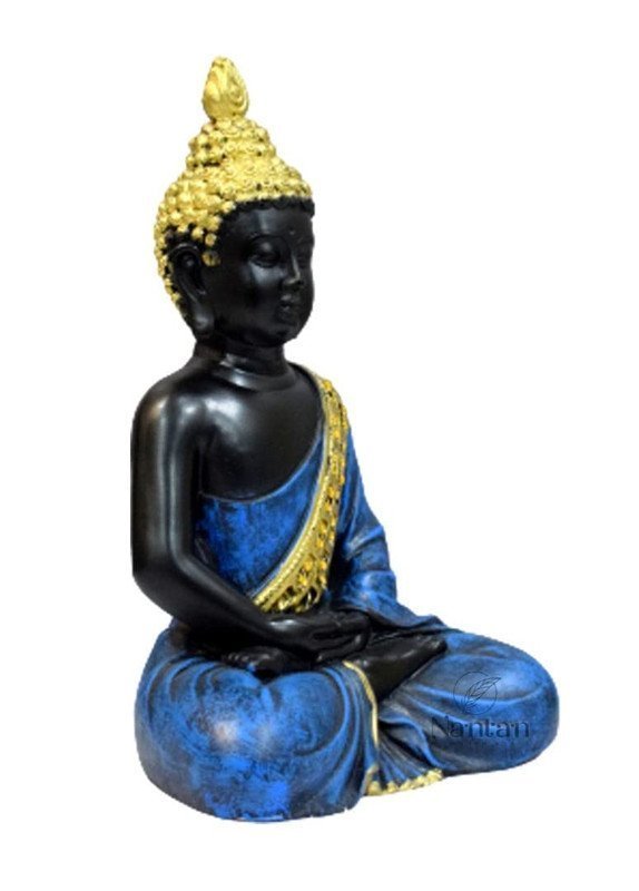 Blue Meditating Buddha Statue