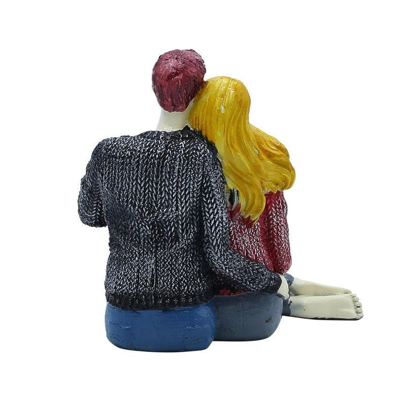 Handmade Seated Couple Resin Statue