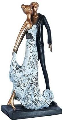 Ceramic Dancing Couple Figurine (Gold Accents)