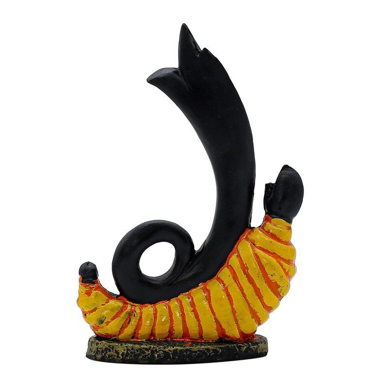 Black & Orange Abstract Shiva Idol with Trishul & Snake