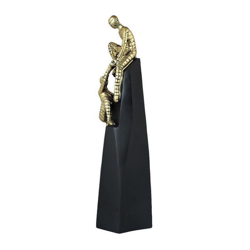 Golden Egyptian Mummy Statue Figurine with Black Base