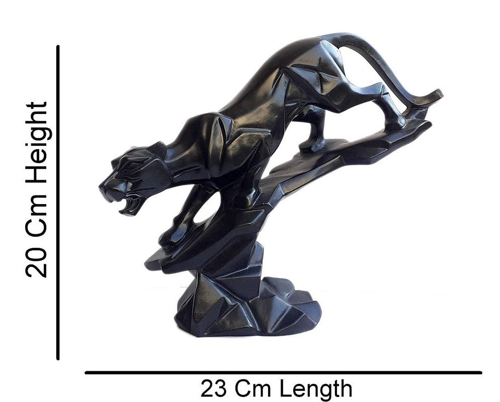 Black Panther Sculpture - Geometric Art Piece Featuring a Majestic Big Cat