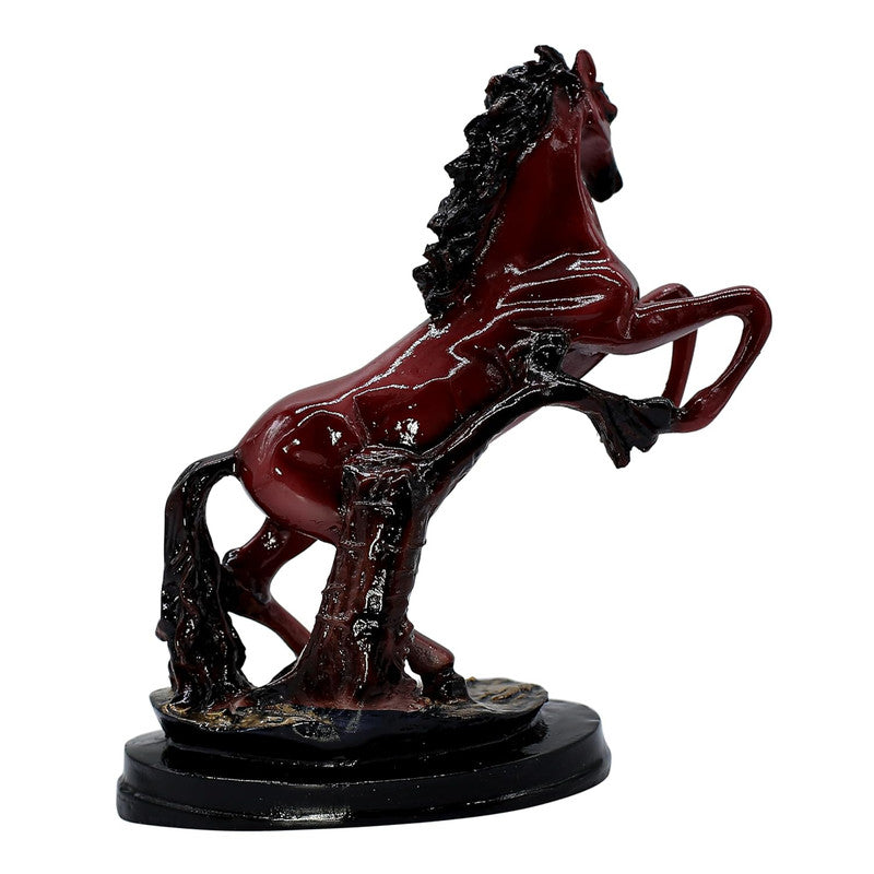 Red Stallion Statue - Majestic Horse Figurine for Home Decor and Gift