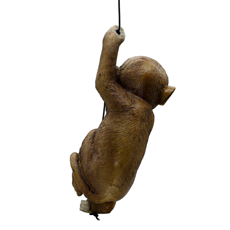 Whimsical Hanging Monkey Garden Sculpture - Resin Chimp Ornament for Indoor & Outdoor Decor
