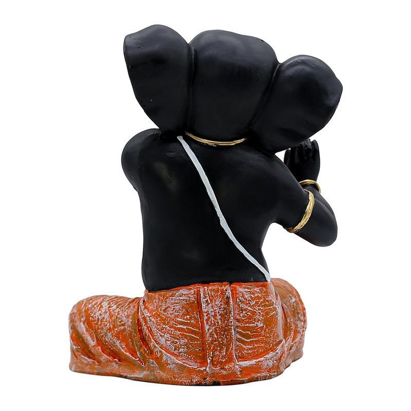 Dancing Baby Ganesha Idol with Orange Dhoti