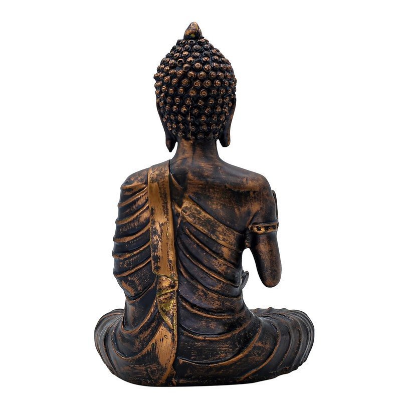 Meditation Buddha Statue with Lotus Bowl , 24.1 x 16.5 cm