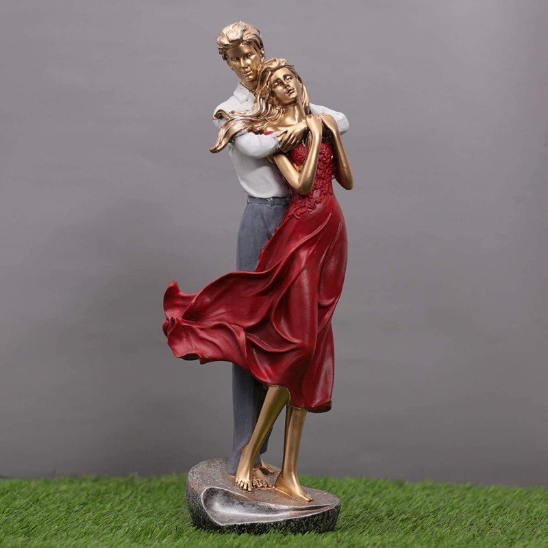 Golden Romantic Dancing Couple Figurine