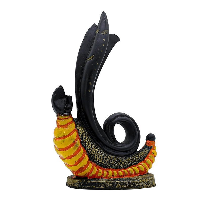 Black & Orange Abstract Shiva Idol with Trishul & Snake
