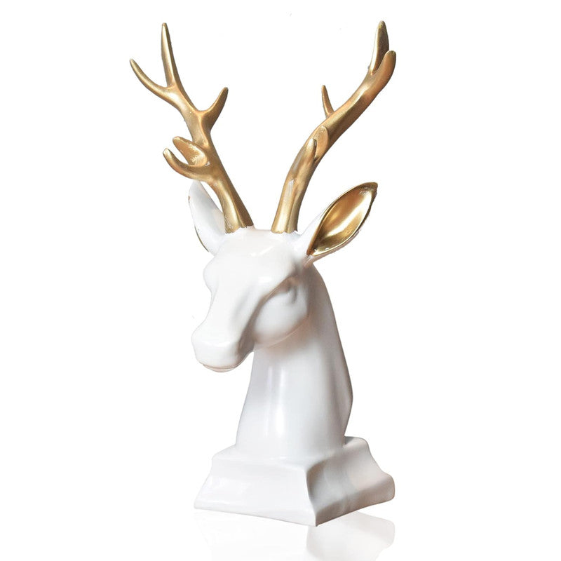 Luxury Resin Deer Bust with Gold Antlers - Modern Animal Decor for Home & Office