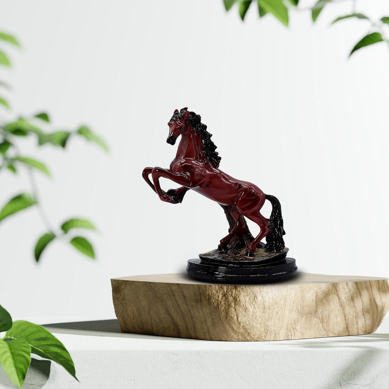 Red Stallion Statue - Majestic Horse Figurine for Home Decor and Gift