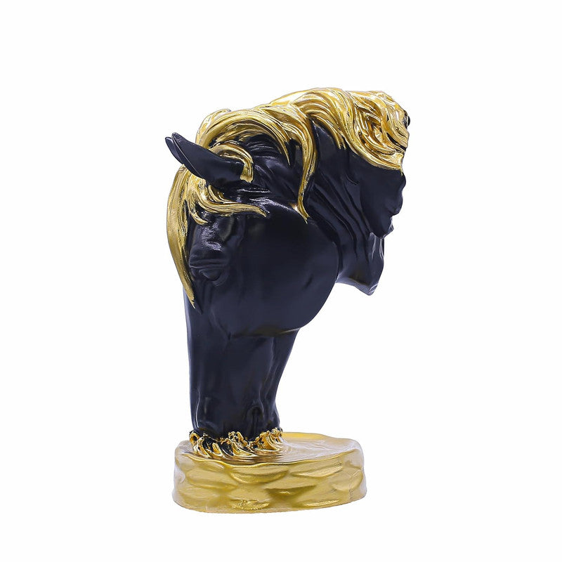 Elegant Black and Gold Horse Sculpture for Home Decor - Luxurious Art Piece