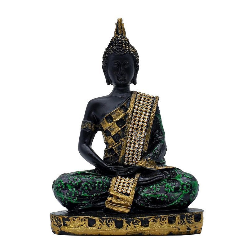 Decorative Buddha Statue with Crystal Embellishments, 7.5 x 5 Inch
