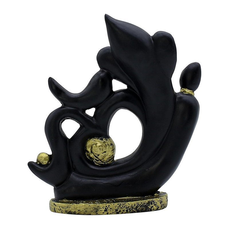 Black & Gold Resin Ganesha with OM Script