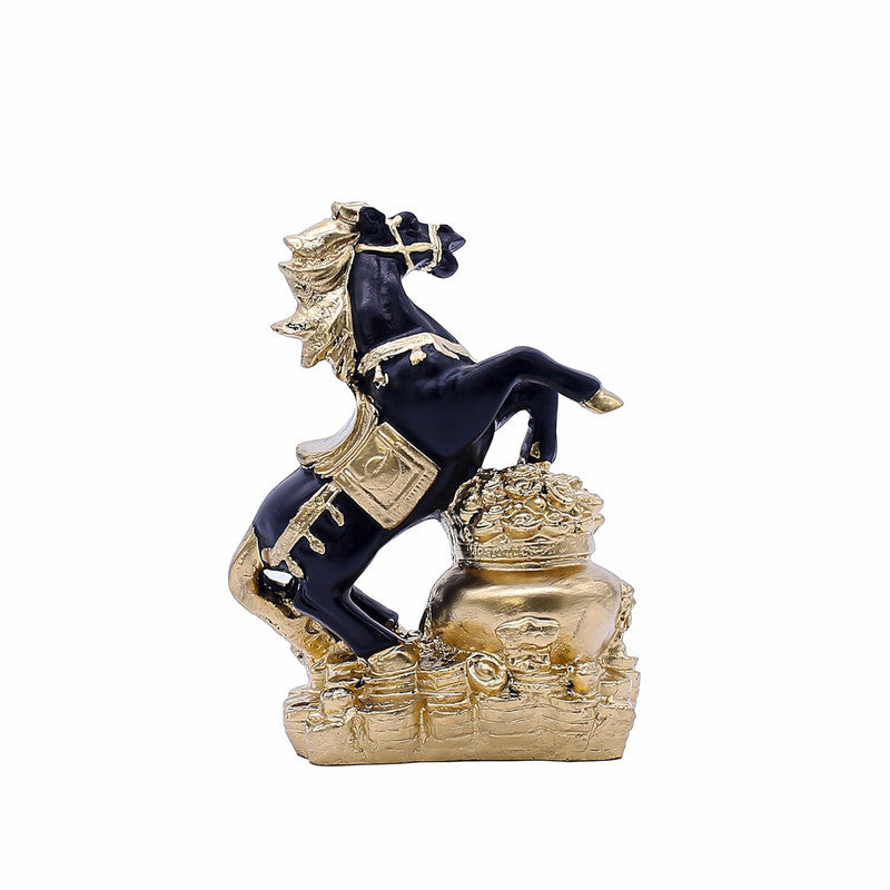 Elegant Black and Gold Horse Statue - Luxurious Decor for Home & Office