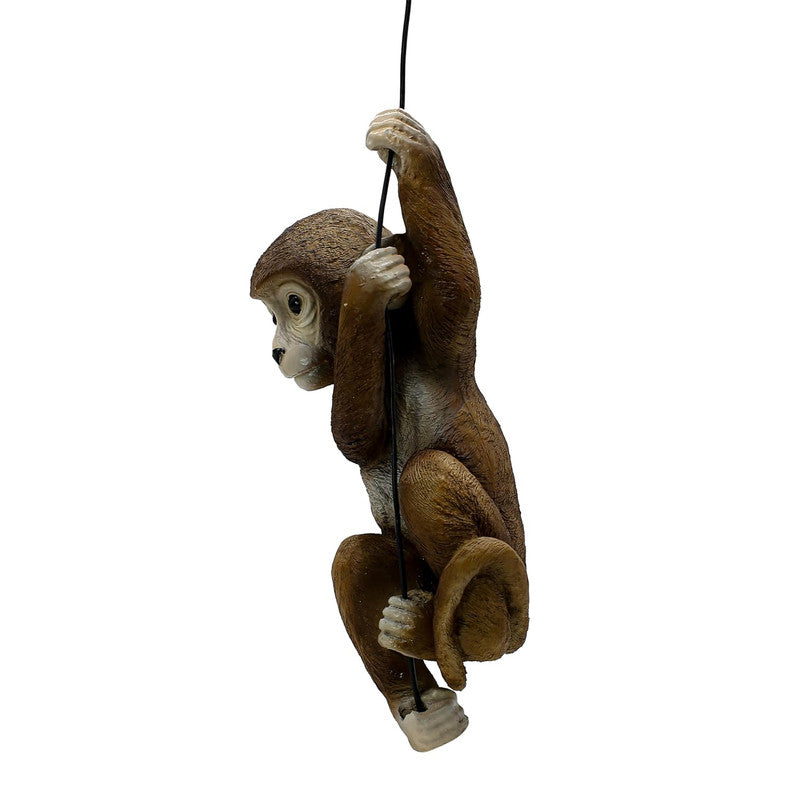 Whimsical Hanging Monkey Garden Sculpture - Resin Chimp Ornament for Indoor & Outdoor Decor