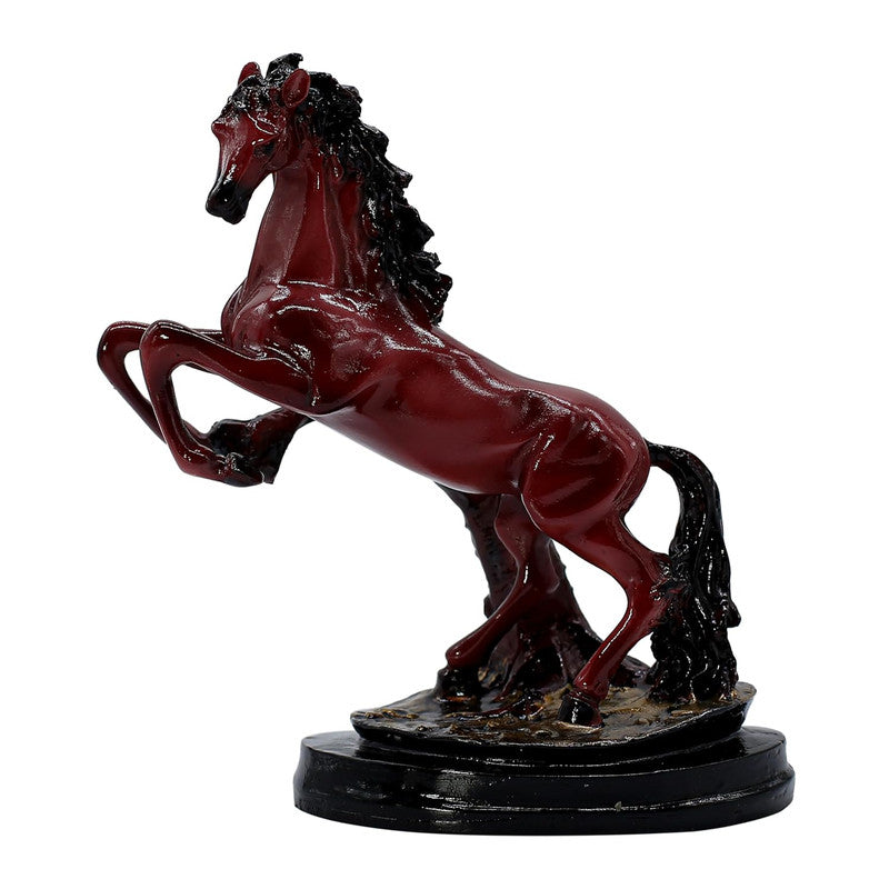 Red Stallion Statue - Majestic Horse Figurine for Home Decor and Gift
