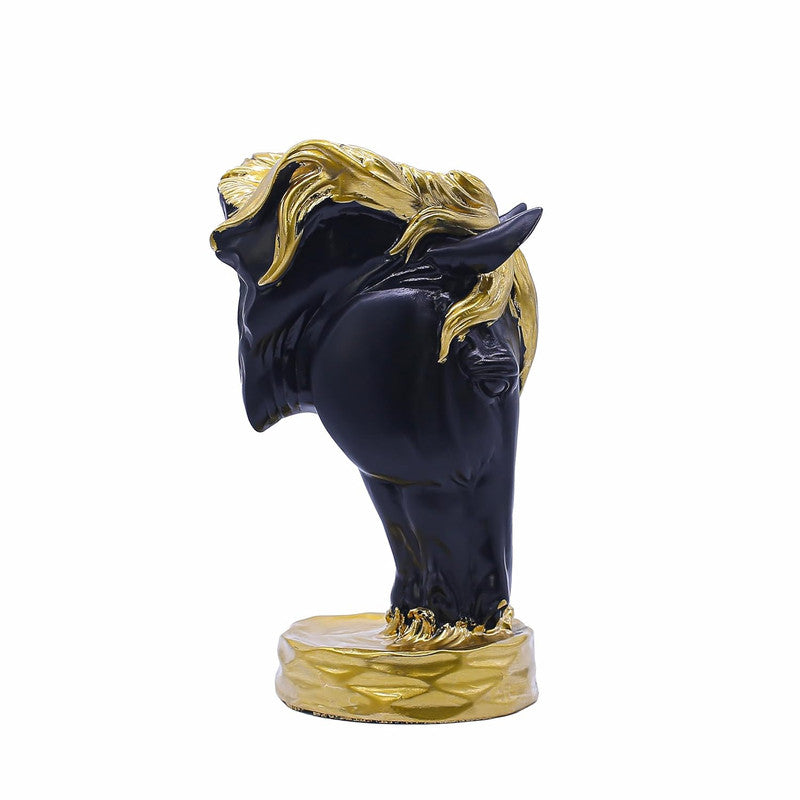 Elegant Black and Gold Horse Sculpture for Home Decor - Luxurious Art Piece