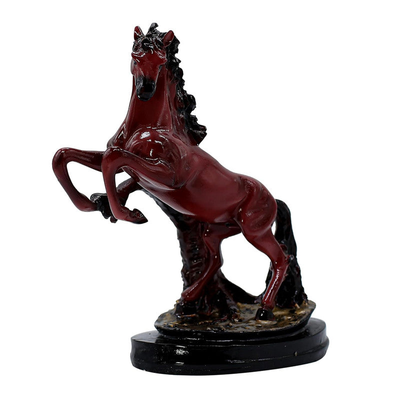 Red Stallion Statue - Majestic Horse Figurine for Home Decor and Gift