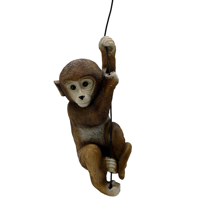 Whimsical Hanging Monkey Garden Sculpture - Resin Chimp Ornament for Indoor & Outdoor Decor