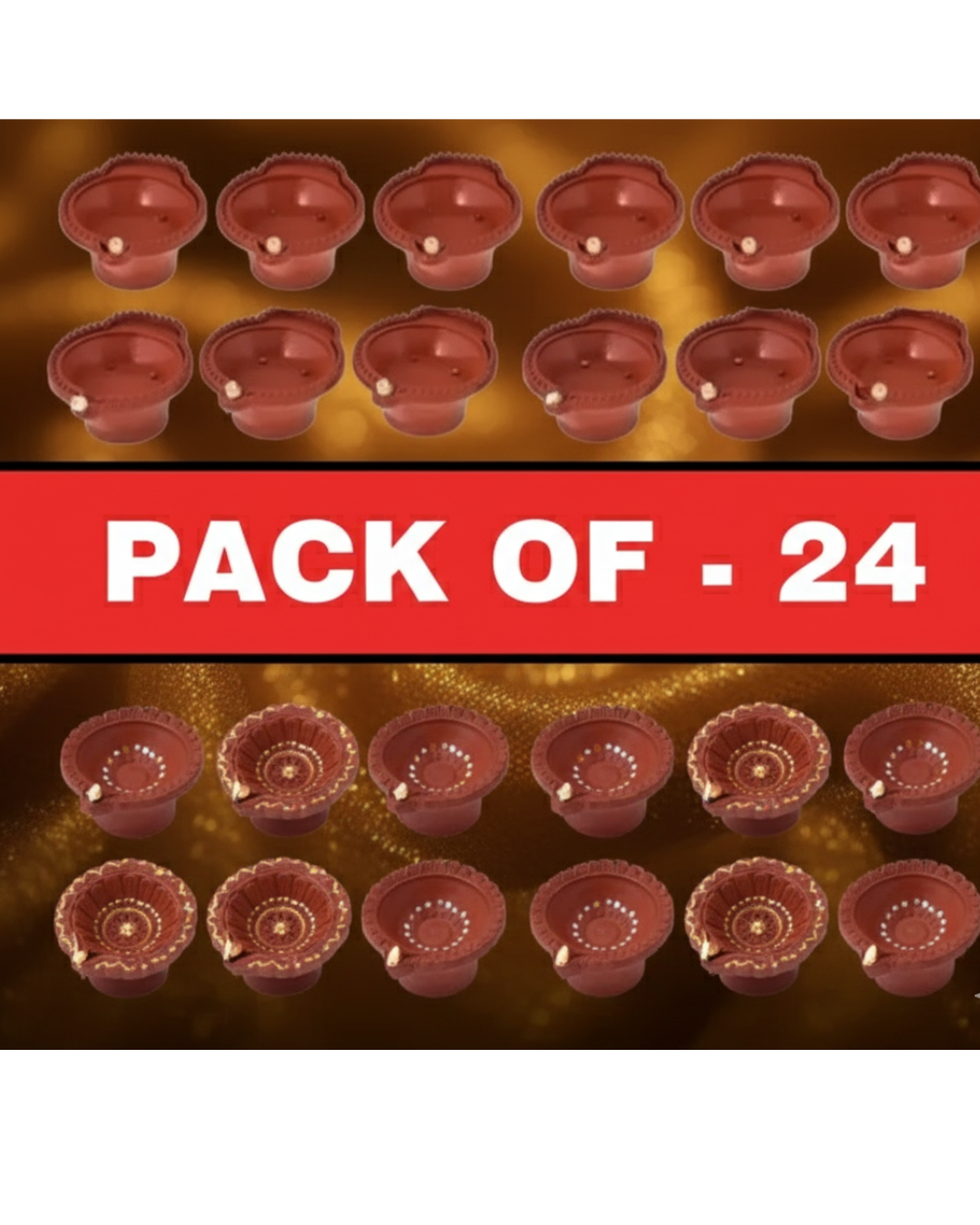 Water Sensor LED Diyas with Water sensing technology, E-Diya, (Pack of 24)