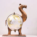 Elegant Metal Camel Globe for Table Decor | Artistic Handcrafted Home Decoration Piece | Antique Finish Showpiece for Living Room & Office