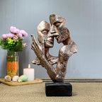 Modern Abstract Resin Couple Sculpture Romantic Kiss Statue, Ideal Wedding, Anniversary & Home Tabletop Decor