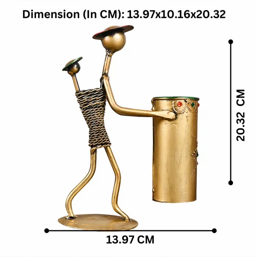 Handmade Metal Lady Baby Pen Holder – Artistic Desk Decor & Unique Gift for Study Table