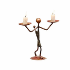 Antique Metal Lady Baby Candle Stand – Handcrafted Decor Piece for Table & Living Room