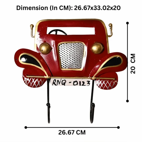 Stylish Metal Finish Car Key Holder – Wall Mounted Decor for Home & Office
