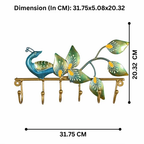 Handcrafted Peacock Metal Key Holder – Elegant Wall Mounted Home Decor Piece