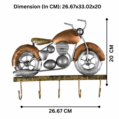 Vintage Metal Bike Key Holder – Artistic Motorcycle Wall Decor for Keys & Hanging