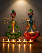 Krishna Diya Holder Showpiece Set of 2
