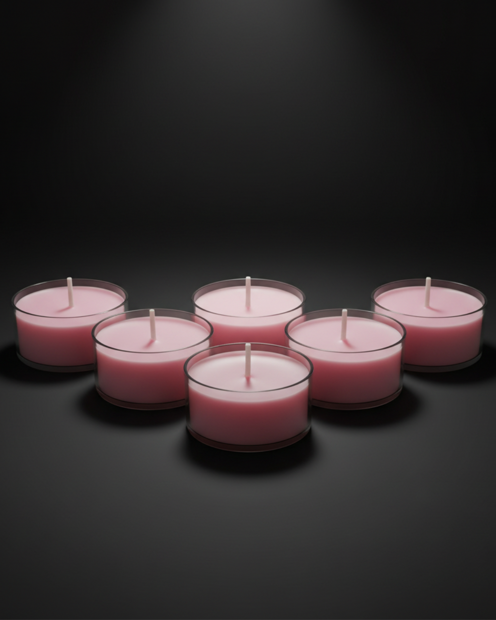 Round Scented Candles, Set Of 12, Rose Pink - Rose