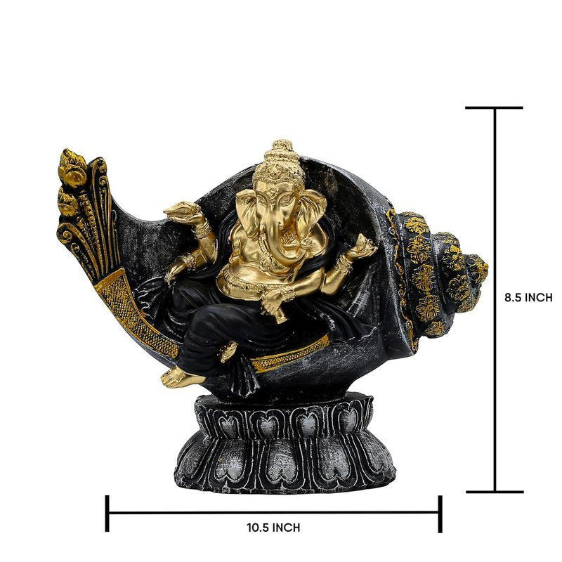 Golden Ganesha on Diwali Lamp Statue