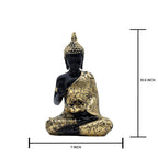 Black and Gold Mosaic Buddha Statue, 26.7 cm x 17.8 cm