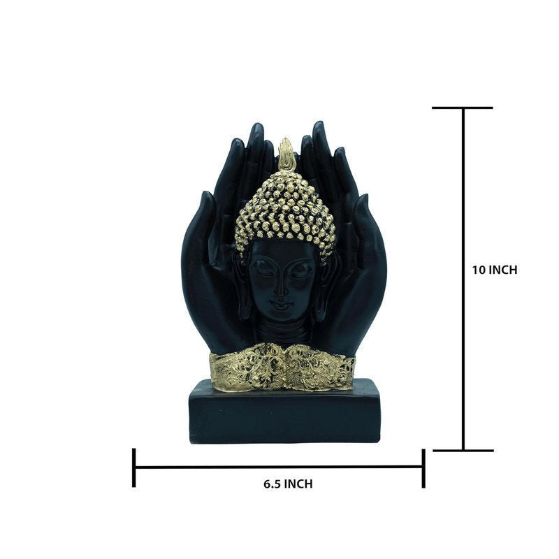 Gold Buddha Statue with Yoga Zen Accent and Feng Shui Ornament