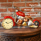 Handcrafted Metal Red Bike Clock – Perfect Gift for Bike Lovers & Home Decor